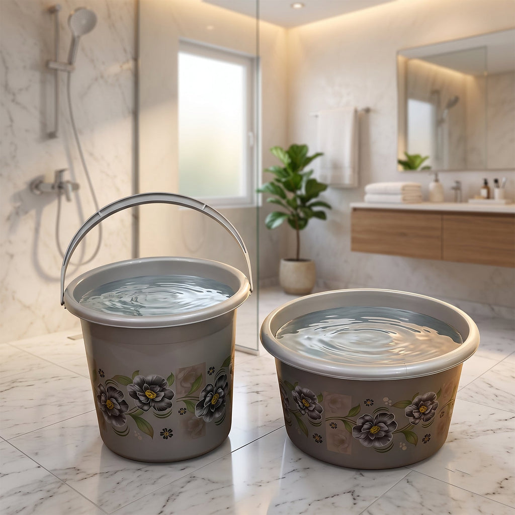 7-Piece Bathroom Set – Durable Plastic Organiser | VelvetBubbles