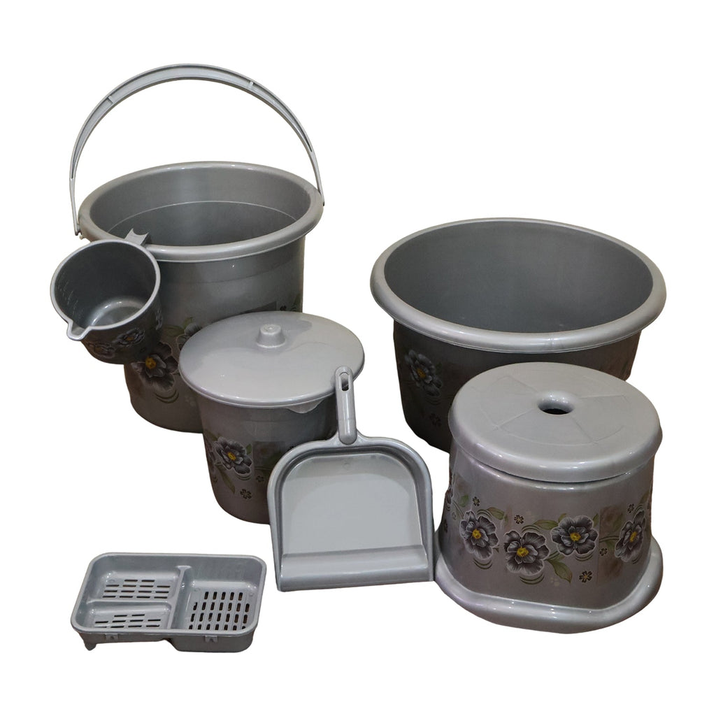 7-Piece Bathroom Set – Durable Plastic Organiser | VelvetBubbles