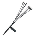 Solar LED fiber optic strands glowing brightly in outdoor setting