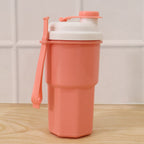 reusable protein shaker cup with secure flip lid water bottle home & kitchen