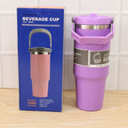 brand logo on base of stainless steel vacuum insulated travel mug