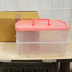 Big stackable storage box with lid for household organizing