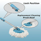 ergonomic handle on spin mop bucket for comfortable cleaning