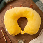 Plush capybara travel cushion for napping on journeys