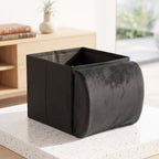 Durable foldable car storage box with cup holders