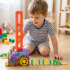 Automatic Domino Laying Train Engine Toy with Light and Music for Kids (1 Pc) view 3