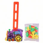 Automatic Domino Laying Train Engine Toy with Light and Music for Kids (1 Pc) view 5