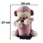 Plush monkey car organizer for rubbish and tissues