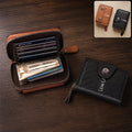 Black Zip-Around Card Holder Wallet – Secure Multi-Card Organizer
