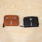 Black Zip-Around Card Holder Wallet – Secure Multi-Card Organizer
