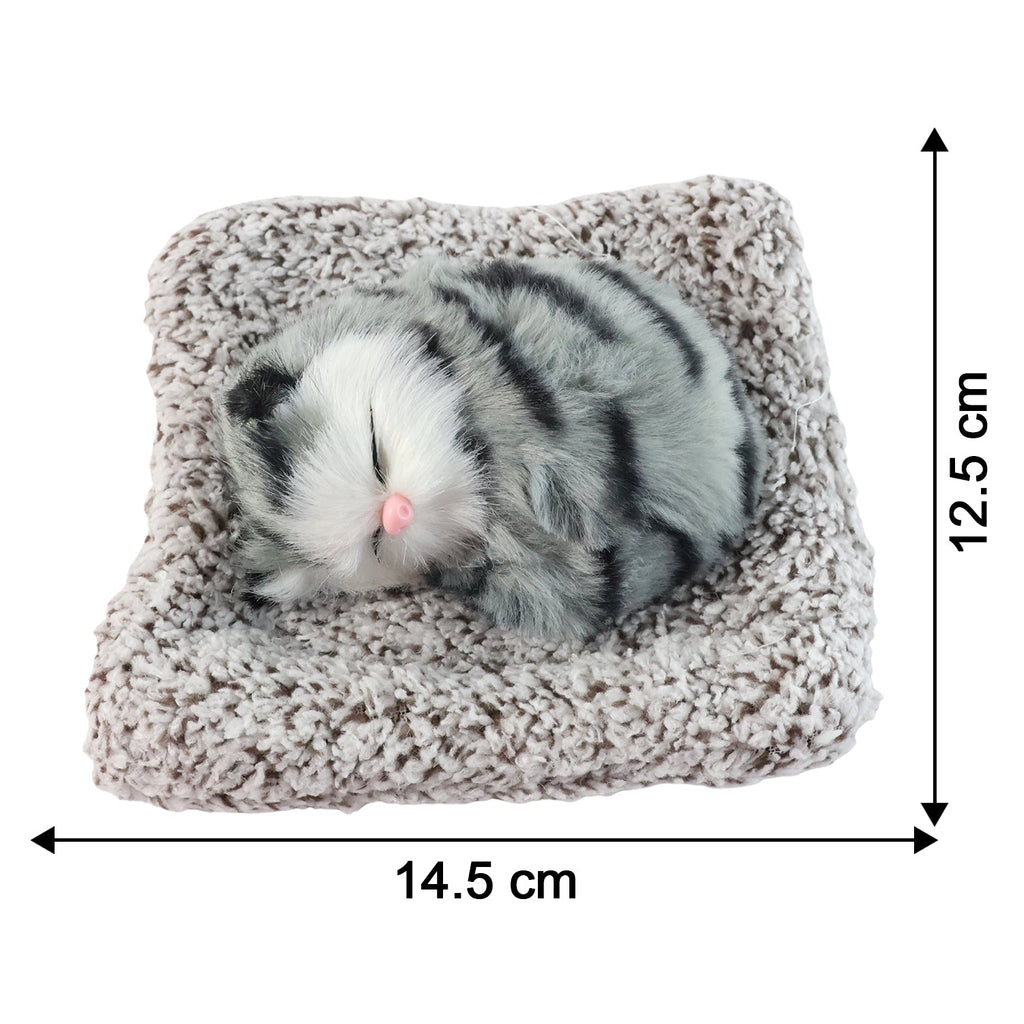 Soft interior car decor featuring a plush sleeping cat design