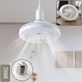Remote control ceiling fan with light and E27 socket LED lamp for home (1 set)