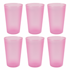 Close-up of the durable plastic material used in the plastic glass set.