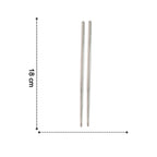 A set of stainless steel chopsticks laid out for size comparison.