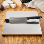 Stainless Steel 2 In 1 Cutting and Chopping Board with Built In Knife (1 Set) view 7