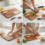 Reversible wooden cutting board, 10 x 14 inch, for home cooking