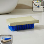 Heavy duty hard bristle scrub brush with strong wooden handle for floor cleaning