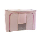 Close-up of fabric material on foldable clothes storage box
