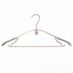 Space-saving plastic hangers for closet organization