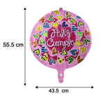 Size guide for colorful foil birthday balloon