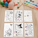 Bright colorful markers included in Kuromi kids coloring set