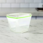 Two-piece food storage containers filled with snacks