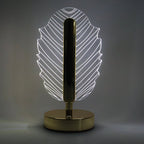 Elegant leaf design crystal table lamp with warm glow LED