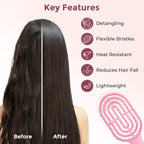 Man using the curved hair brush to style and groom his hair.