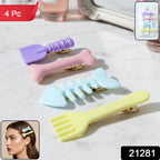 Close-up of cartoon food design hair accessories in pastel colors