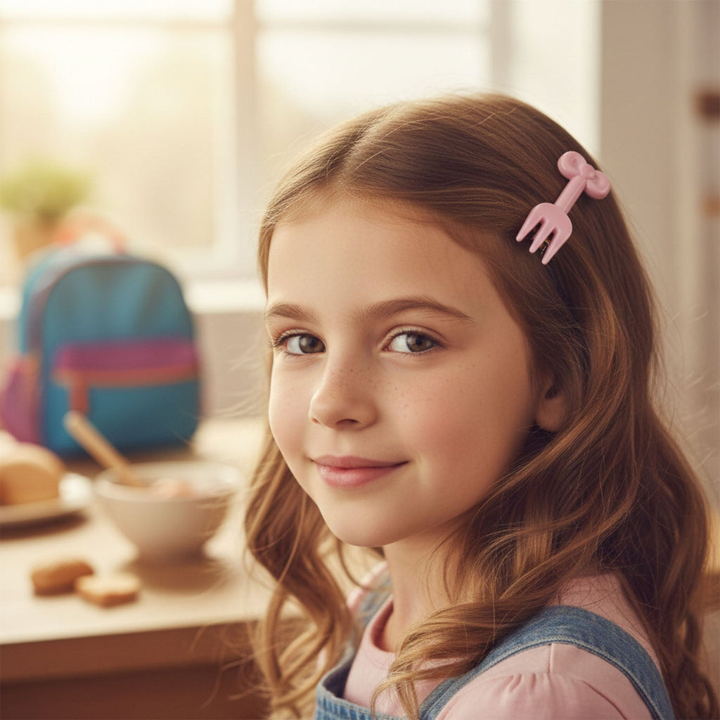 Mini pastel hair barrettes with fork design for styling fringes