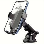Adjustable phone holder with extendable arm and 360-degree rotation