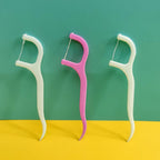 Hygienic floss sticks teeth cleaning
