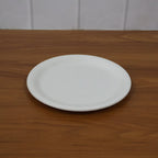 Plastic round dinner plate in use serving Indian meals