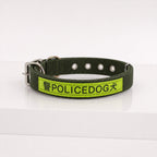Size guide illustration for choosing the correct heavy duty nylon dog collar.