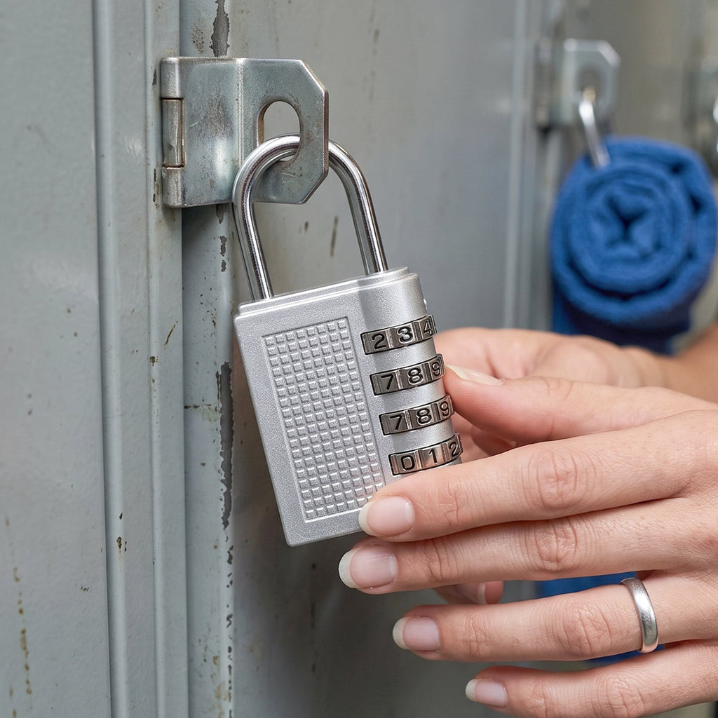 4 Digit Combination Padlock Resettable Number Lock for Luggage and Locker (1 Pc) view 4