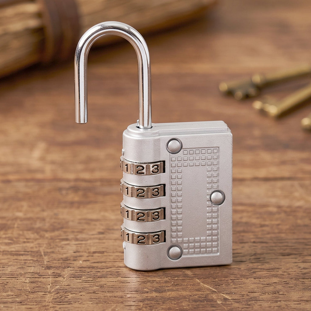 4 Digit Combination Padlock Resettable Number Lock for Luggage and Locker (1 Pc) view 7
