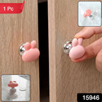 Close-up of the cute bunny ear cabinet knob showcasing its smooth finish and design.