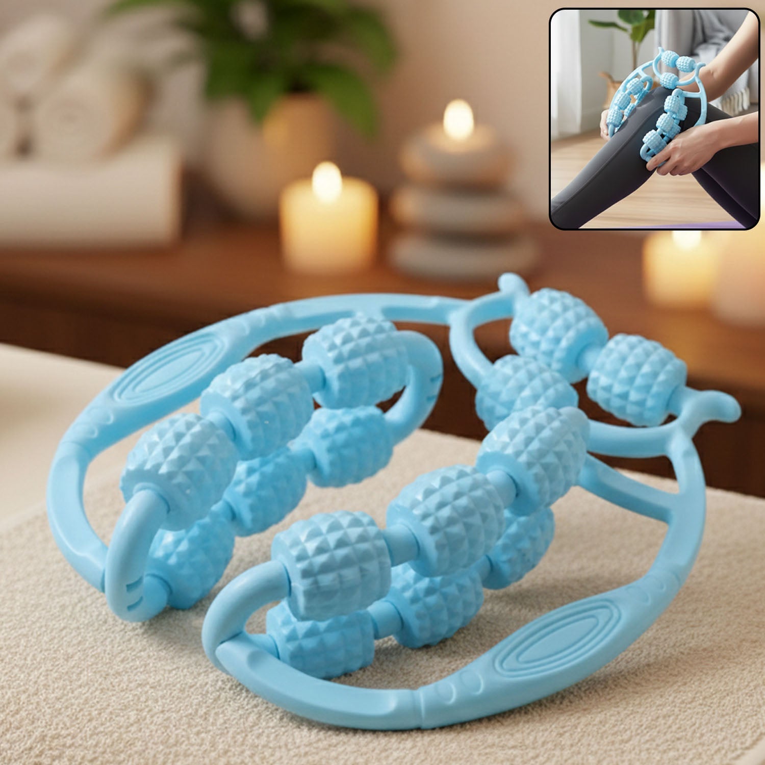 Double wheel muscle massager designed for legs and calves