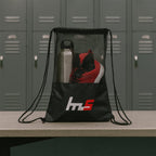 Close-up of the breathable mesh fabric and durable base of the gym sack.