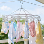 Multi clip laundry hanger for socks, underwear and baby clothes