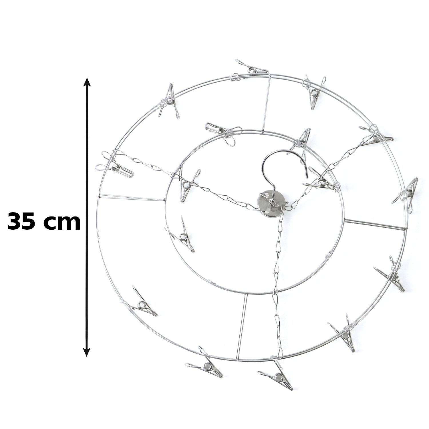 Space saving multi peg hanger for balcony and indoor drying