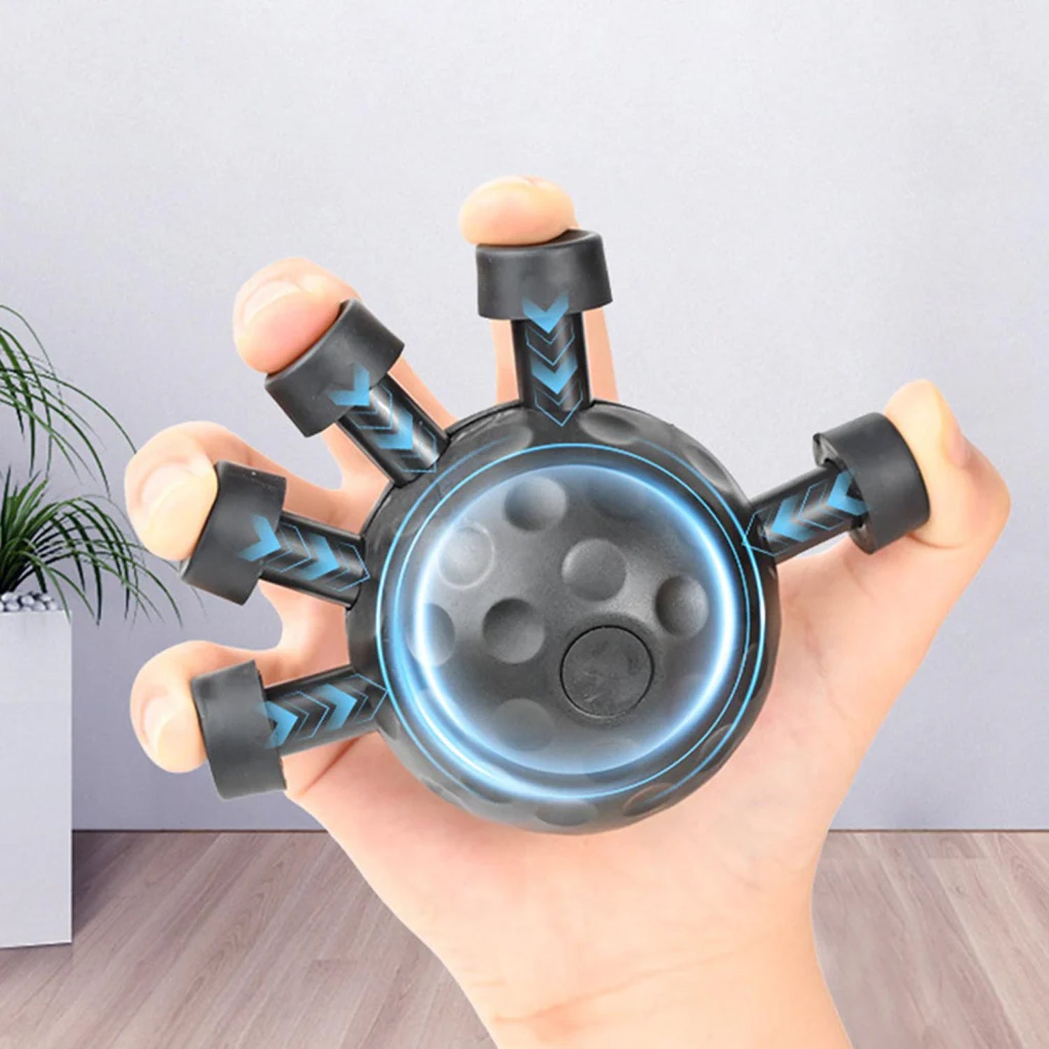 Ergonomic hand grip trainer exercise device for daily use.