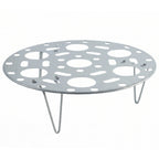 Steel steaming rack with adjustable legs for pots and bowls