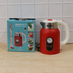 Red electric tea and coffee kettle with boil dry protection