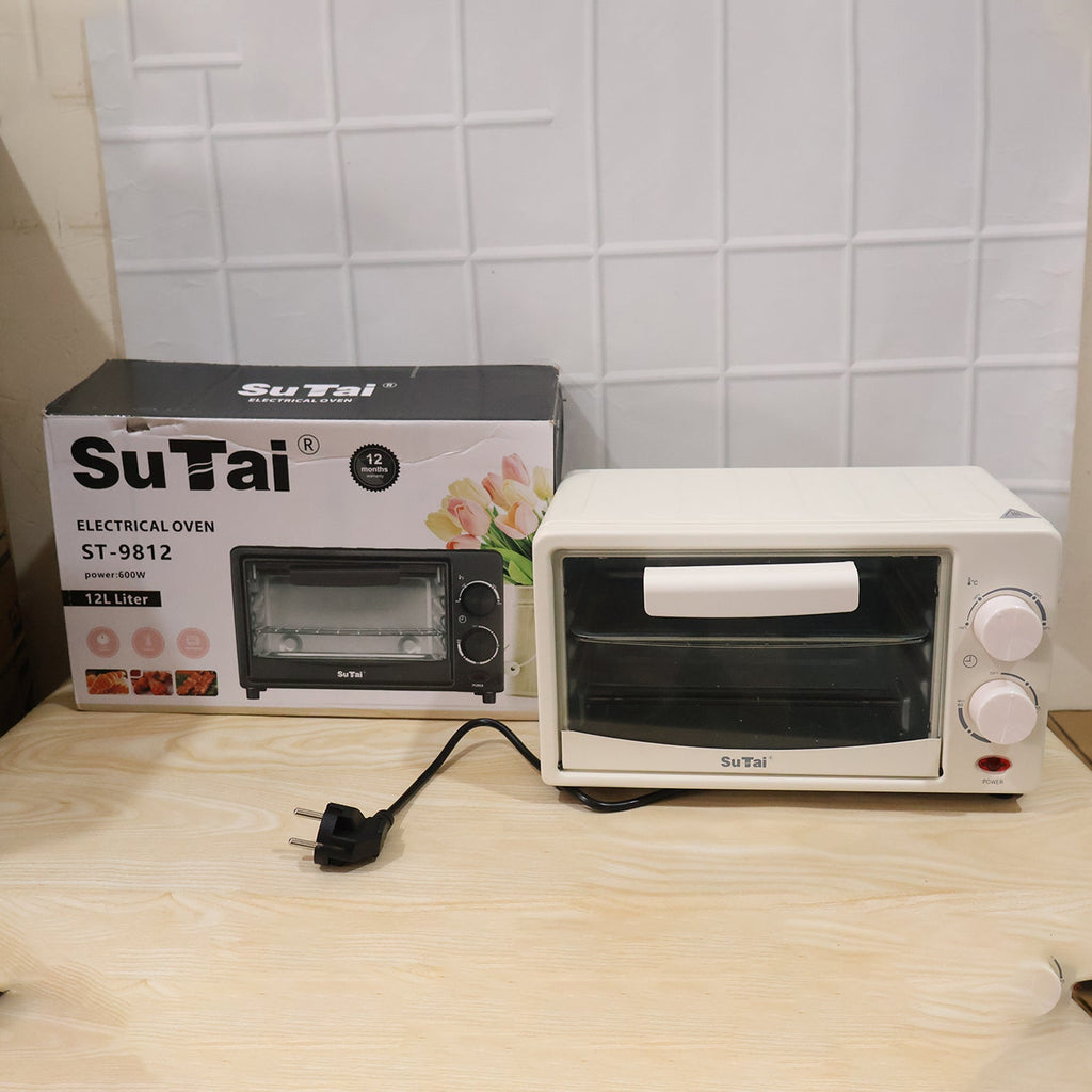 600W mini oven with tray and rack for toasting and grilling
