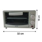 Electric baking oven with temperature control and 12L capacity