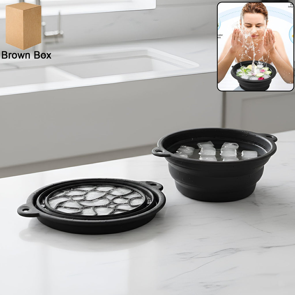 Portable foldable silicone ice facial bowl for skin care