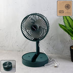 Front view of compact foldable mini USB desk fan in matte finish
