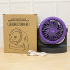 Small air circulating fan with hook for versatile placement