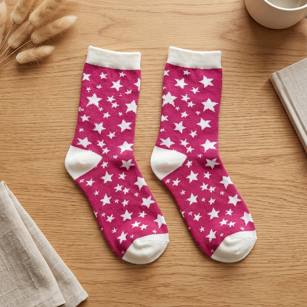 Soft Socks Comfortable Breathable Stretchable Assorted Design Colour (1 Pair)